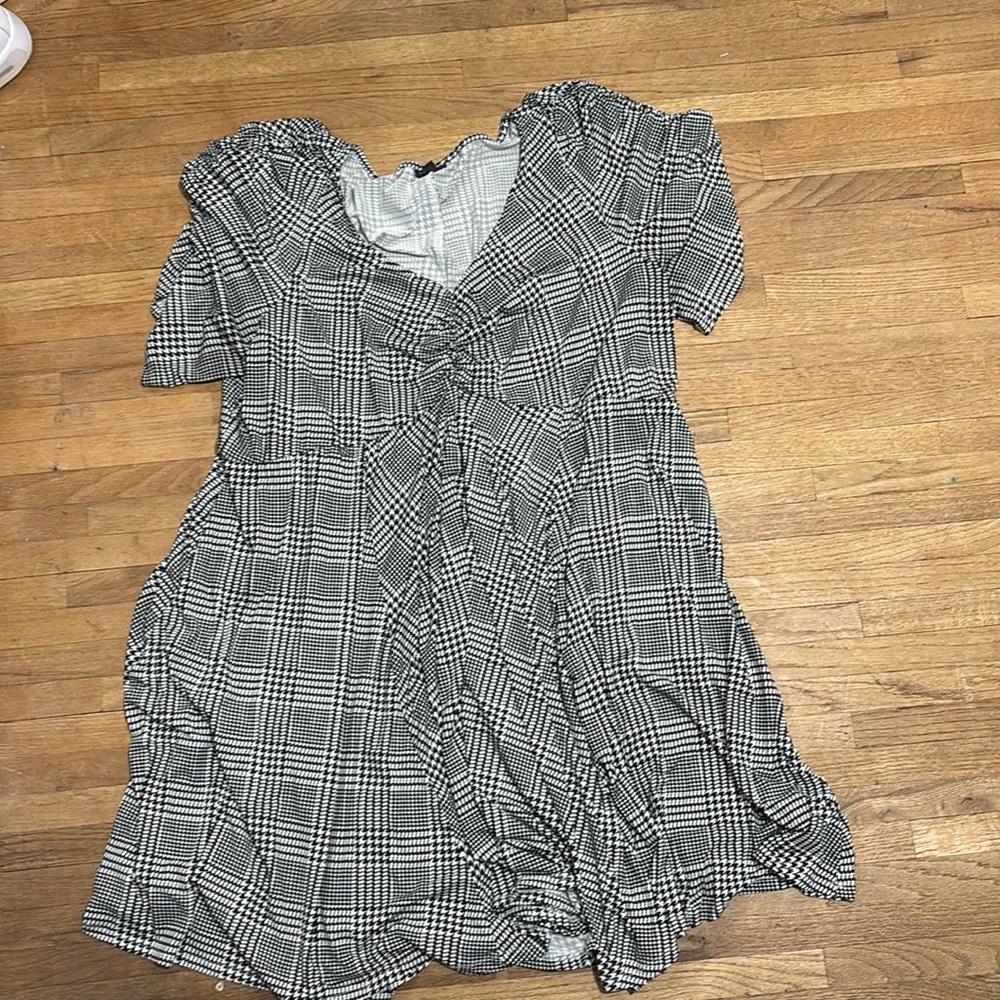 Black and white checkered dress